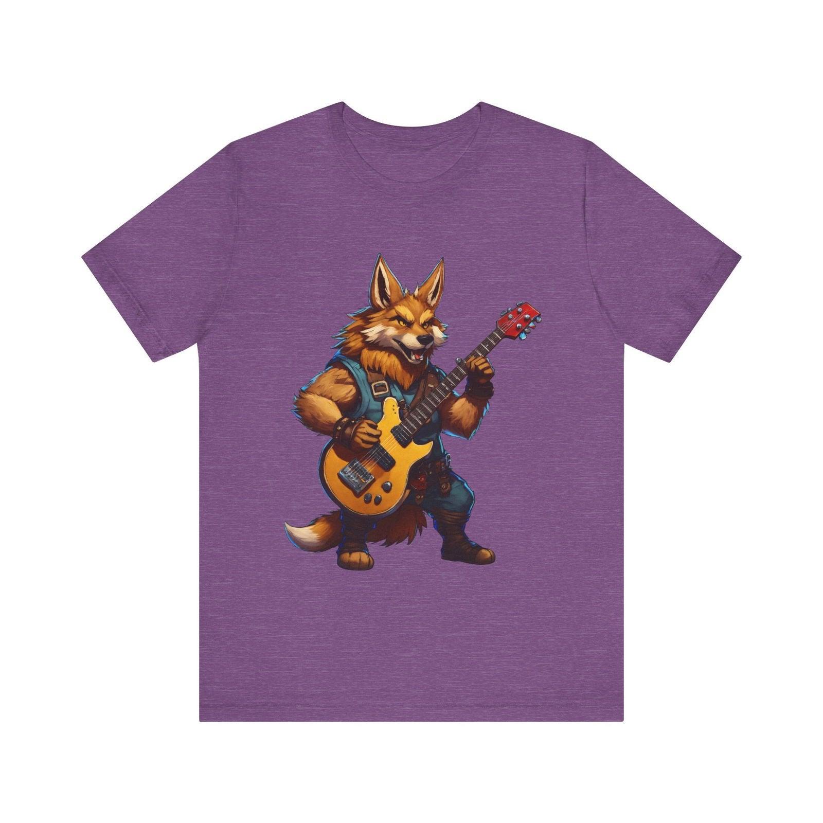Hip Hop Rockstar Wolf T Shirt | Heather Team Purple Twill Tees